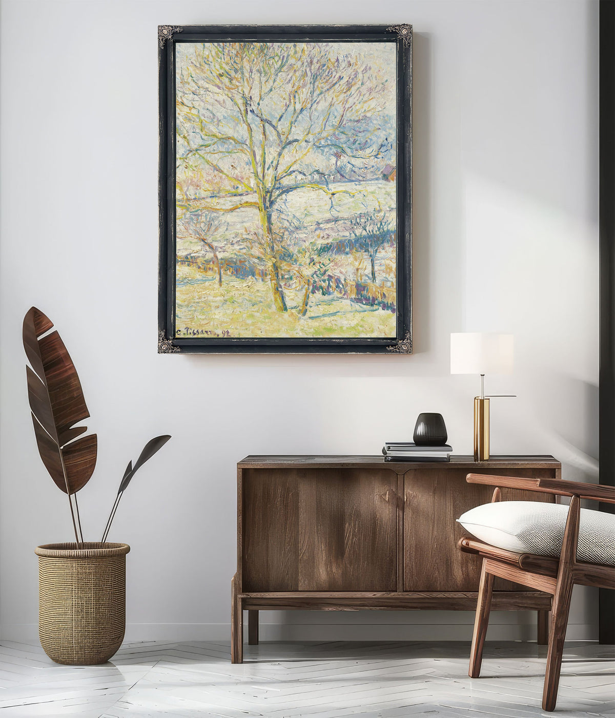 Le Grand Noyer Gelee Blanche Eragny by Camille Pissarro