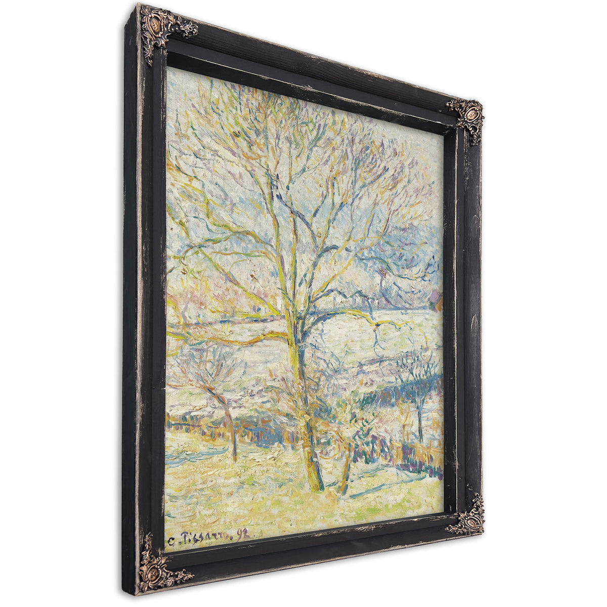 Le Grand Noyer Gelee Blanche Eragny by Camille Pissarro
