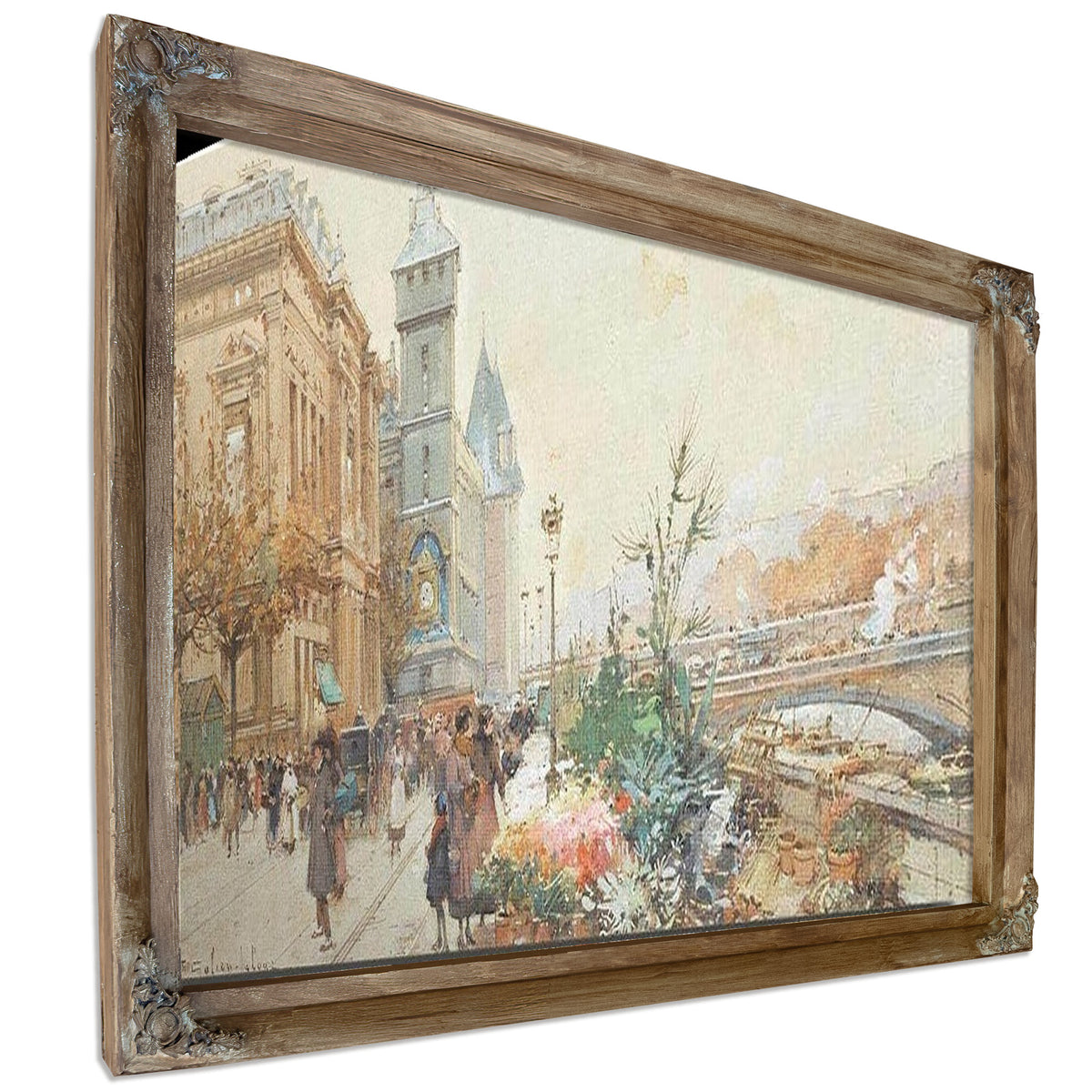 Le Marche Aux Fleurs By Eugene Galien Laloue