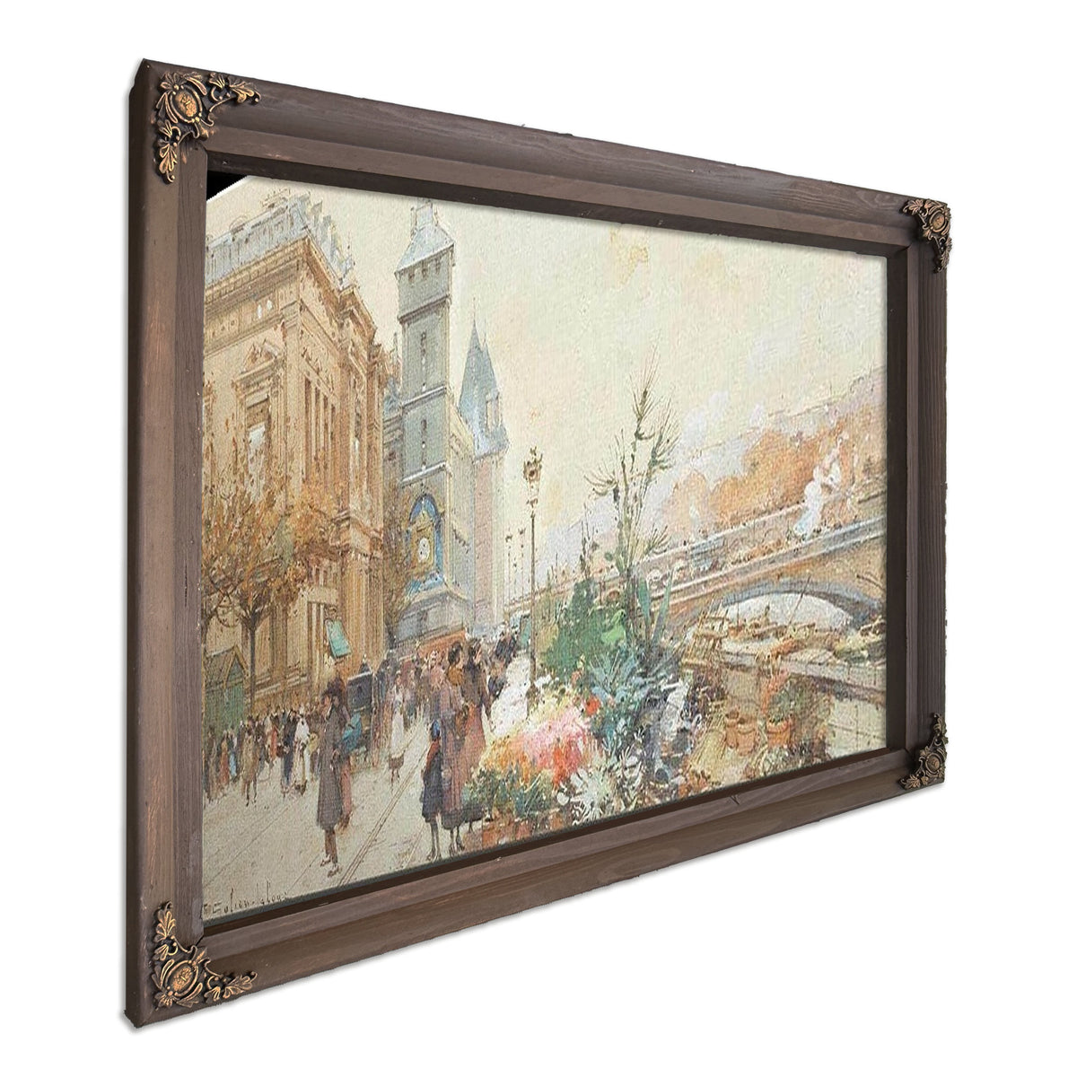 Le Marche Aux Fleurs By Eugene Galien Laloue