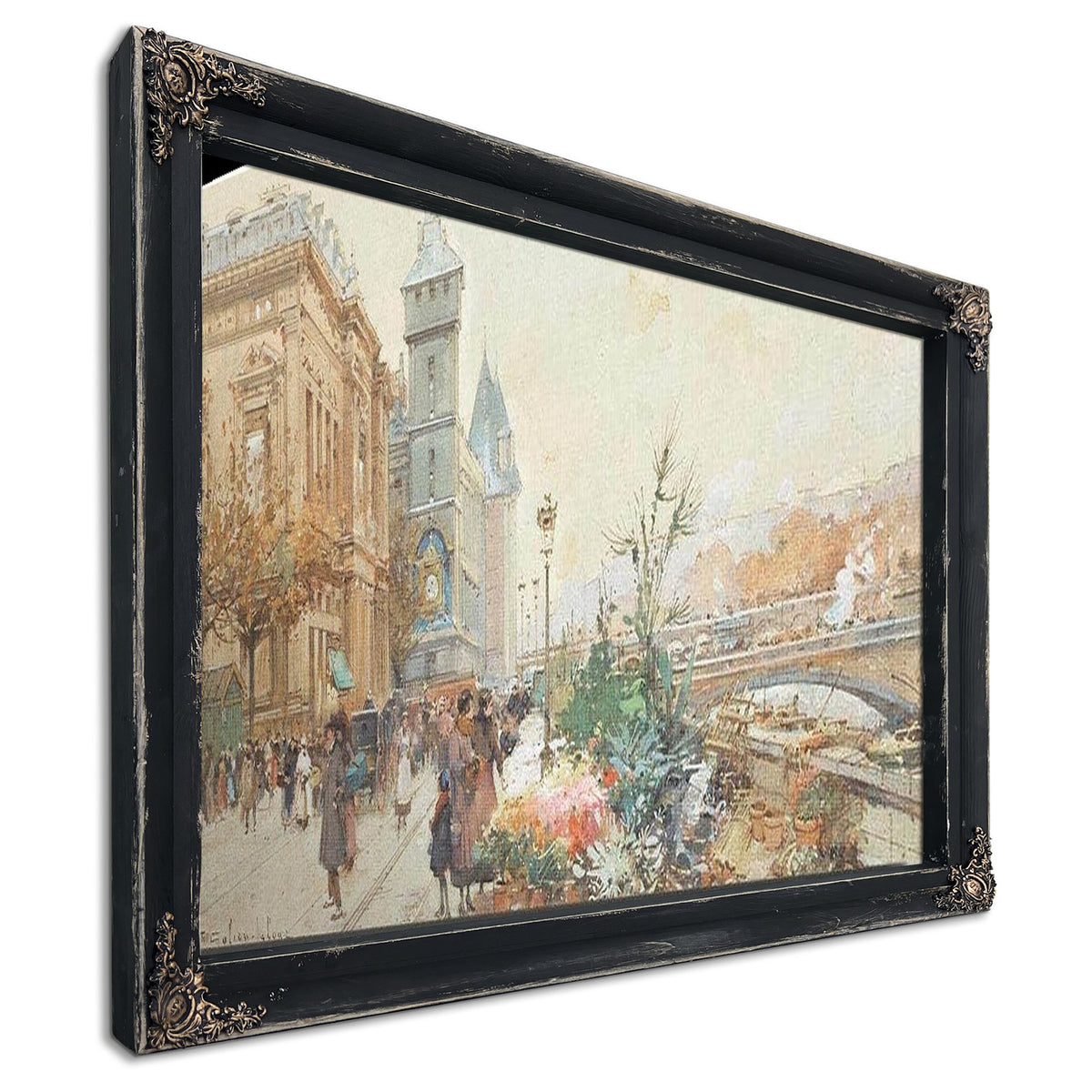 Le Marche Aux Fleurs By Eugene Galien Laloue