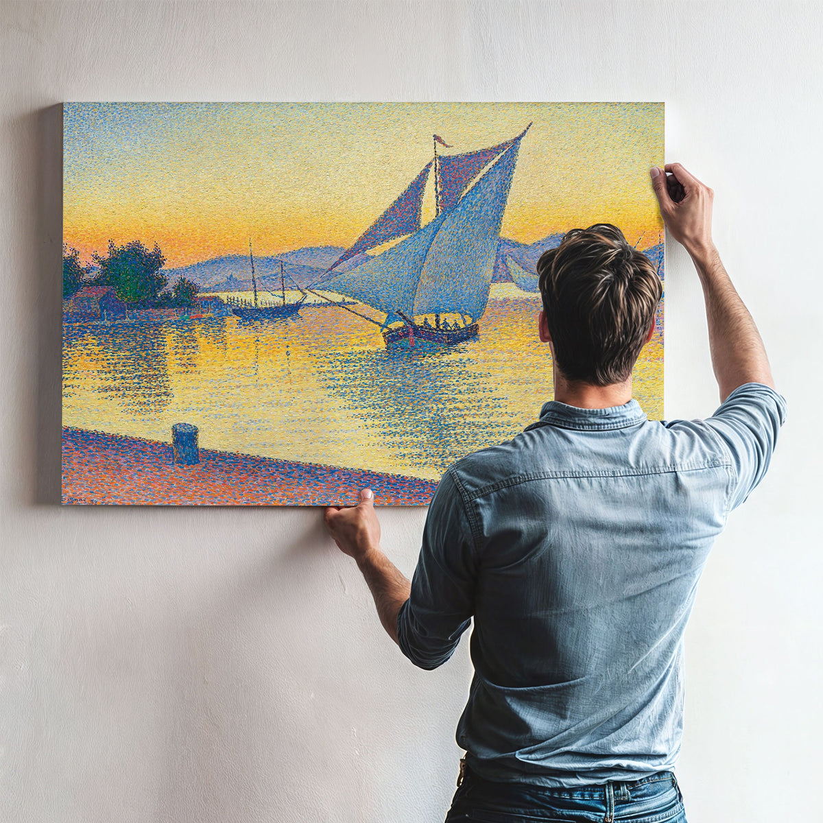 Le Port Au Soleil Couchant Opus Saint Tropez by Paul Signac