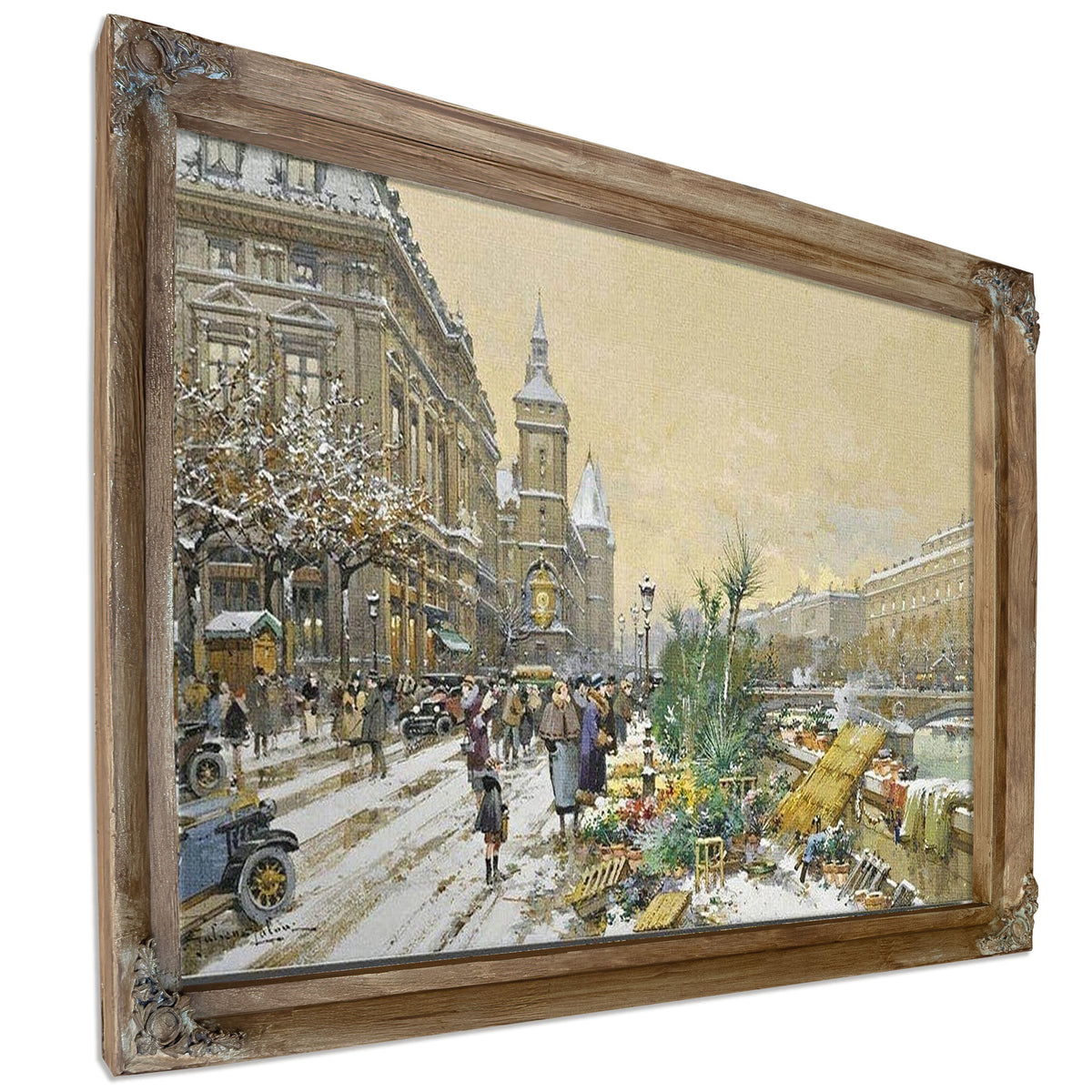 Le Quai Aux Fleurs Et La Conciergerie By Eugene Galien Laloue