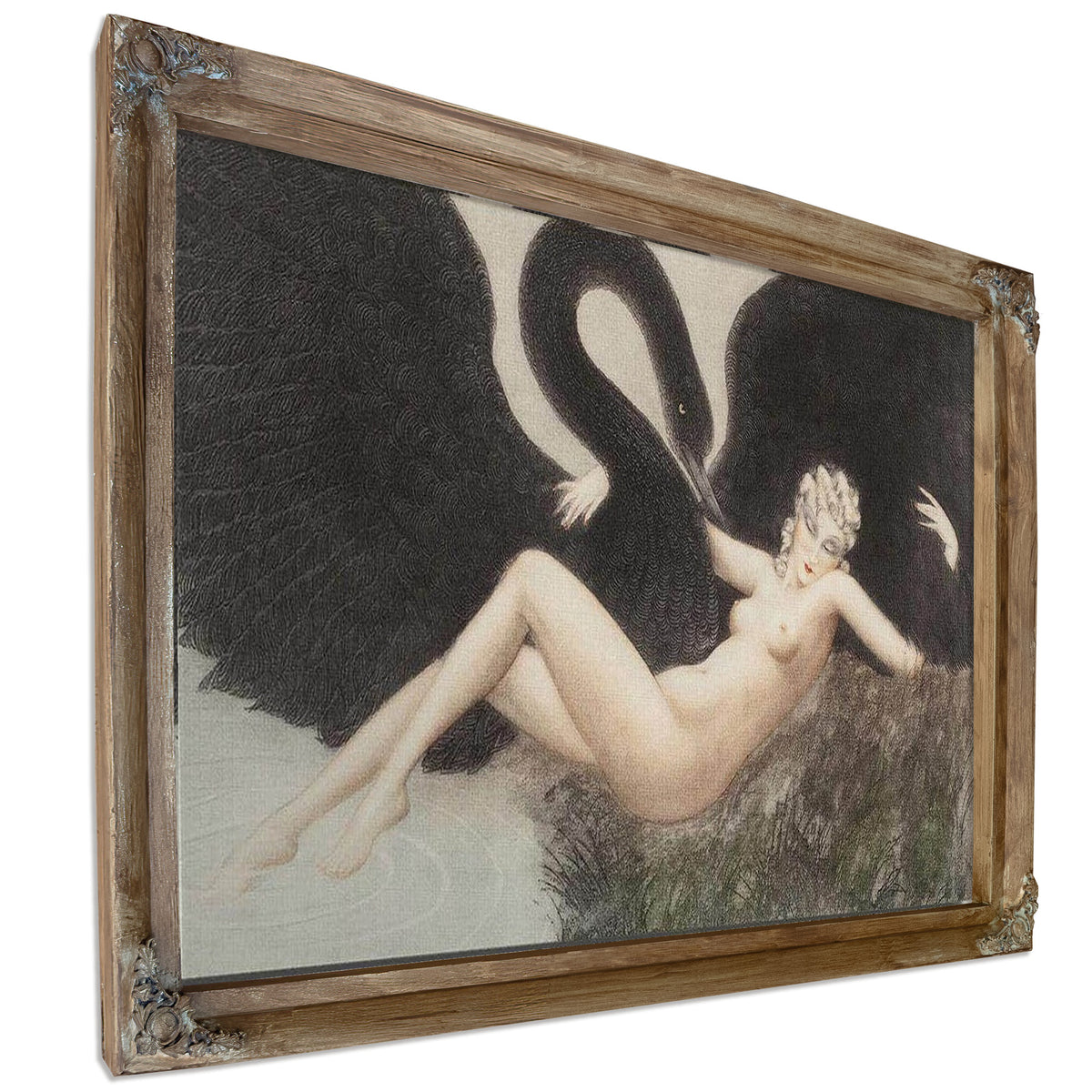 Leda And The Swan 1934 By Louis Icart
