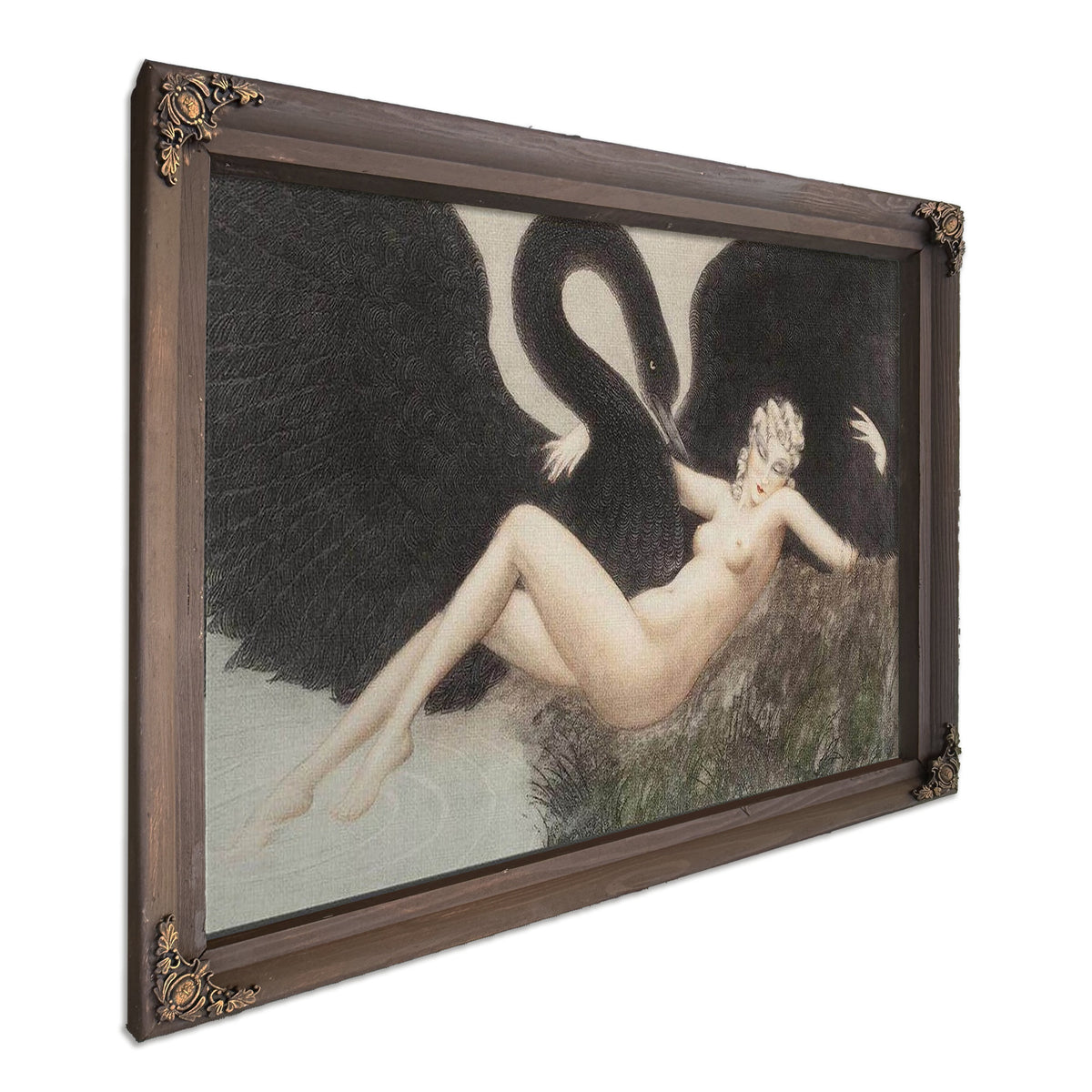 Leda And The Swan 1934 By Louis Icart