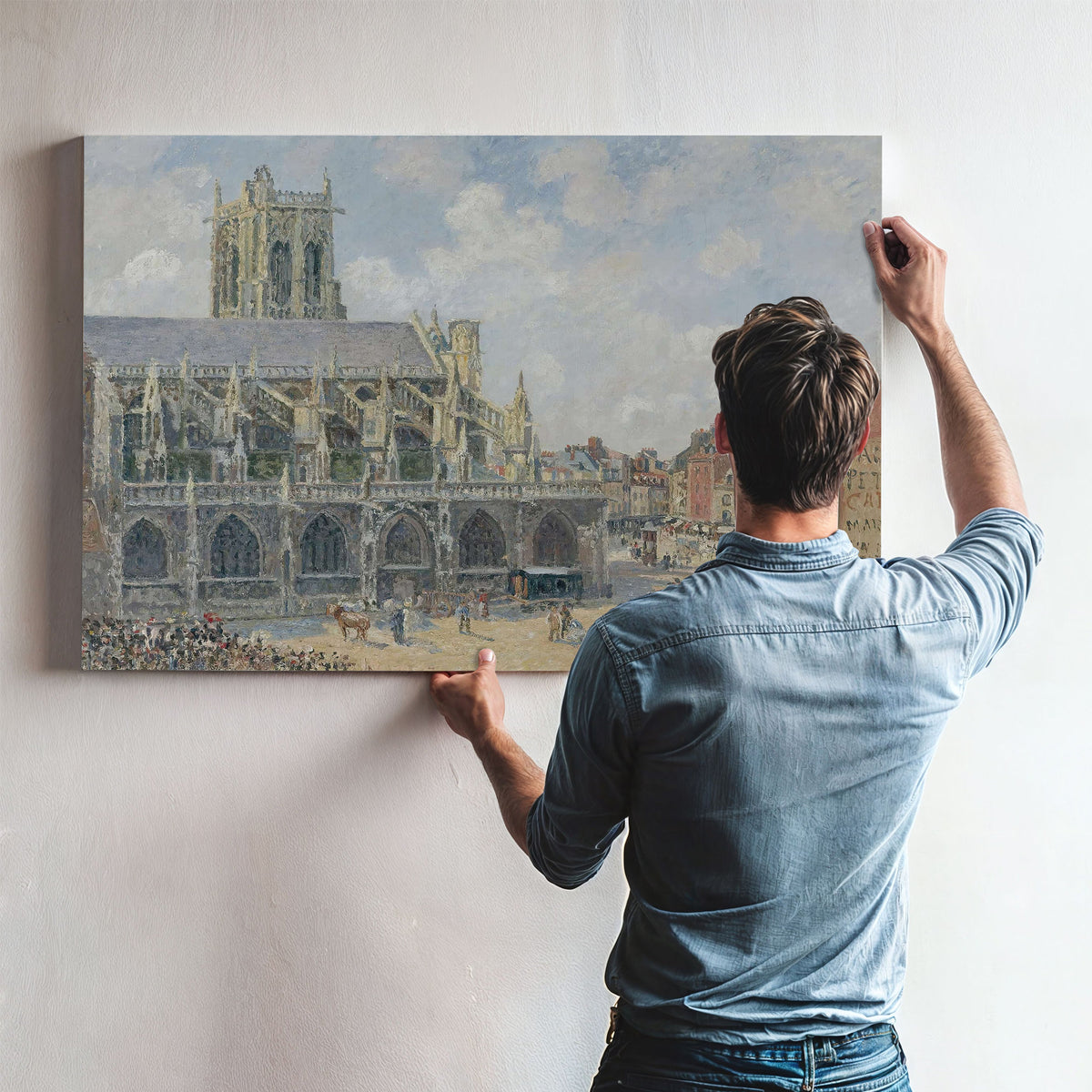 Leglise Saint Jacques A Dieppe Matin Soleil by Camille Pissarro