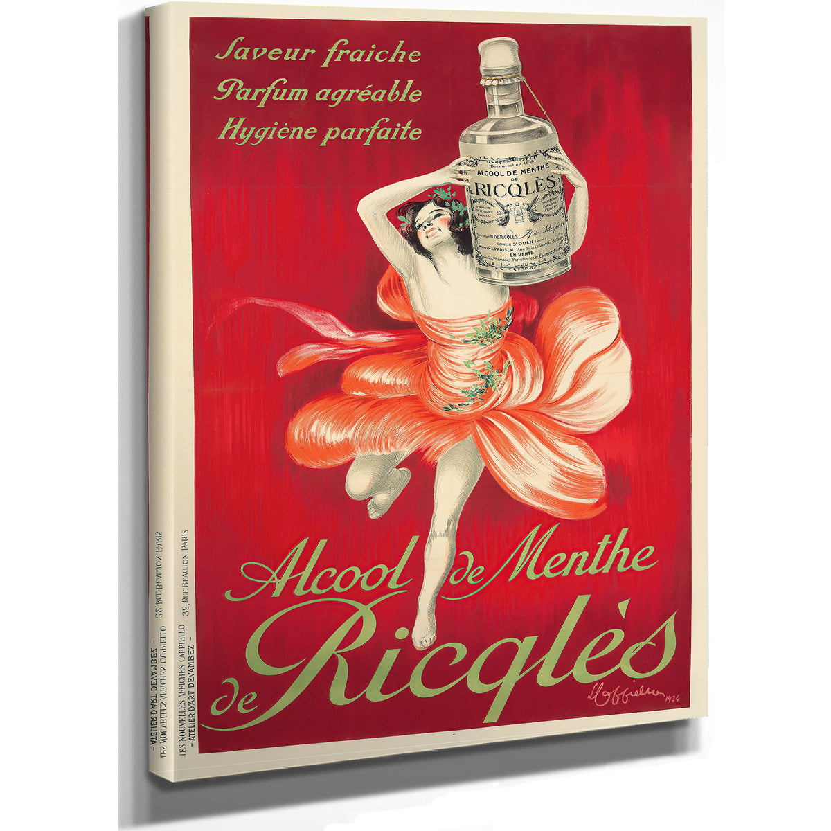 Alcool de Menthe Ricqles 1924 By Leonetto Cappiello