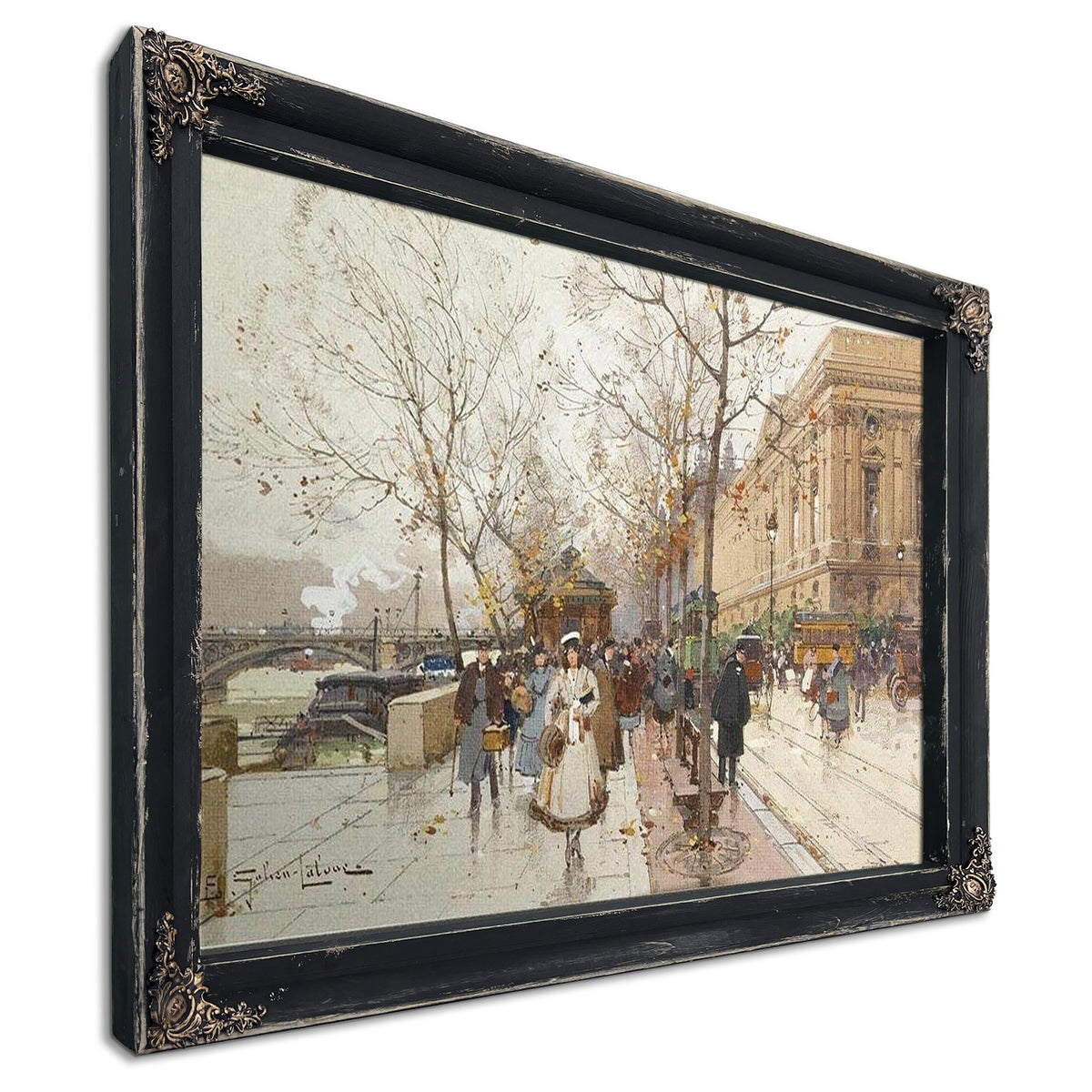 Les Quais Du Louvre By Eugene Galien Laloue