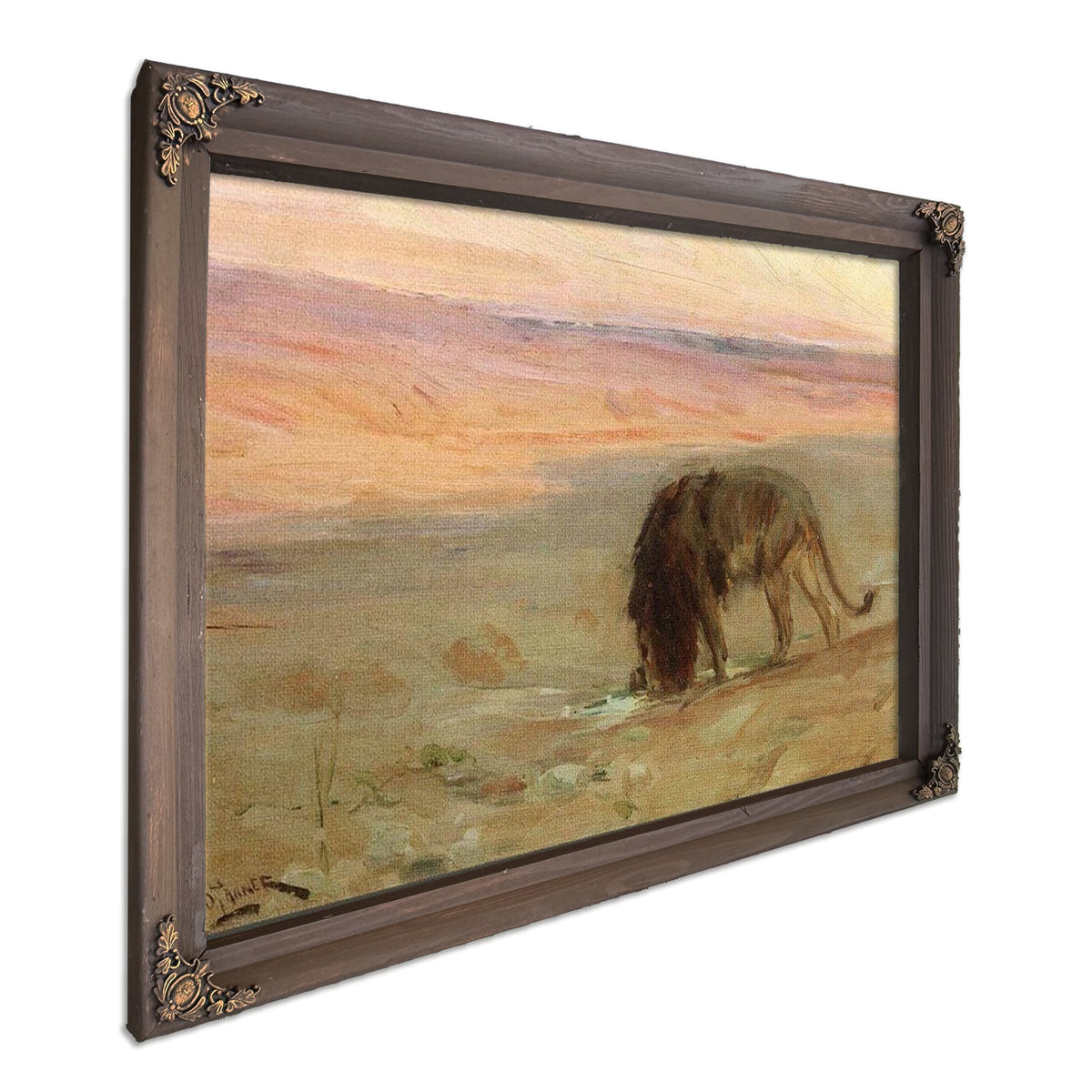 Lion Drinking By Henry Ossawa Tanner
