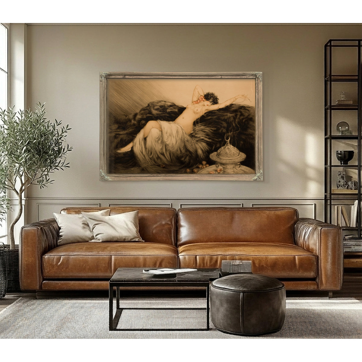 Nude Black Fur By Louis Icart