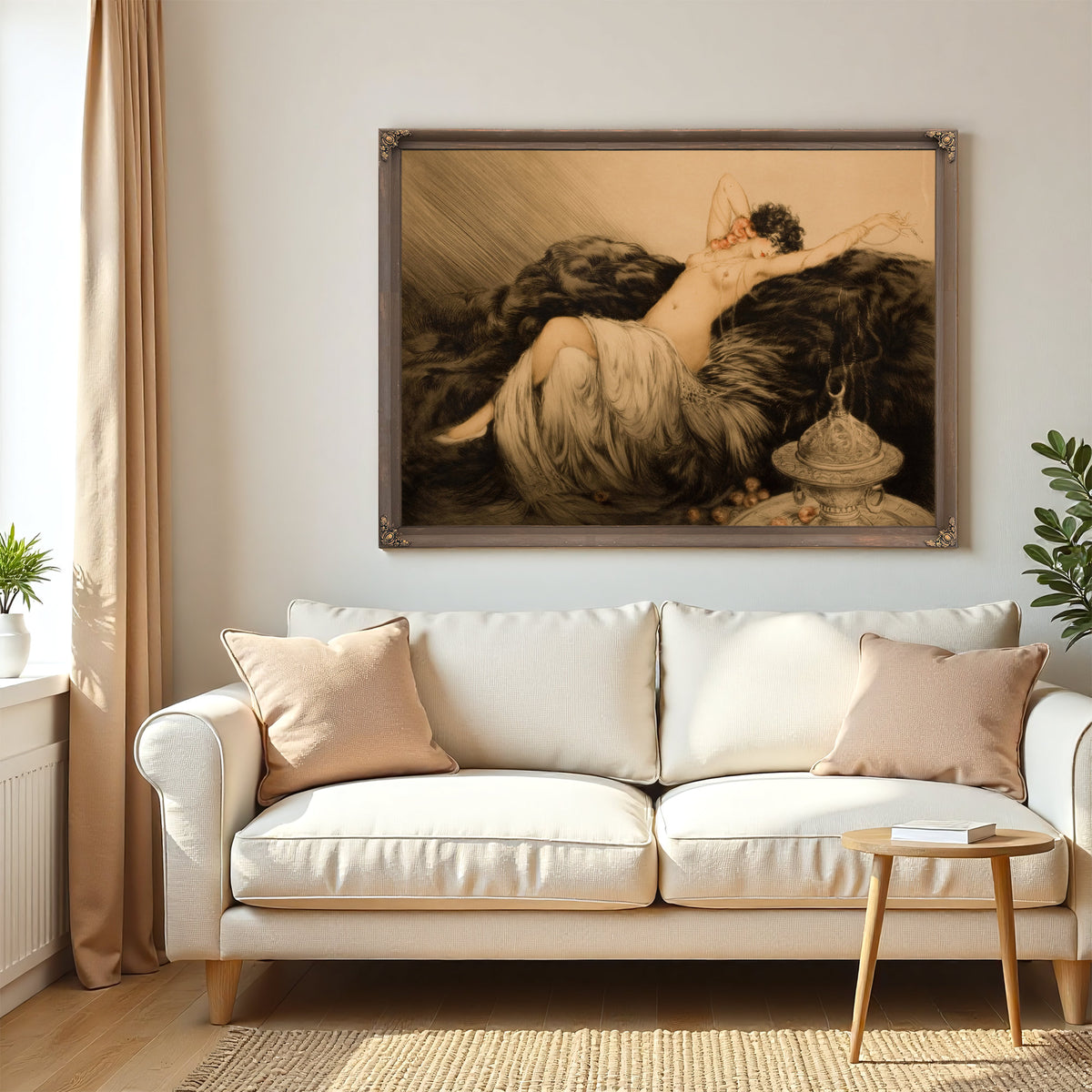 Nude Black Fur By Louis Icart