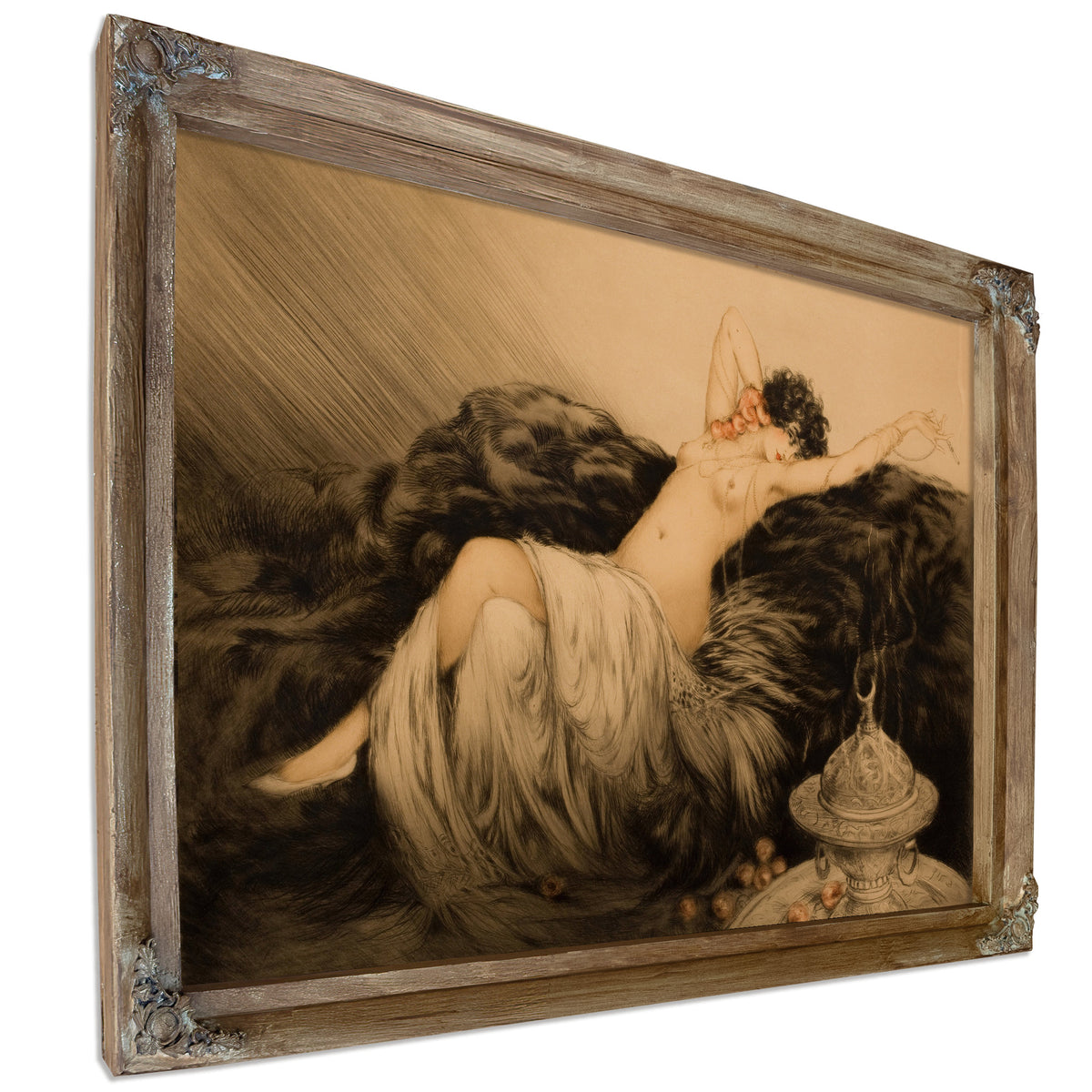 Nude Black Fur By Louis Icart