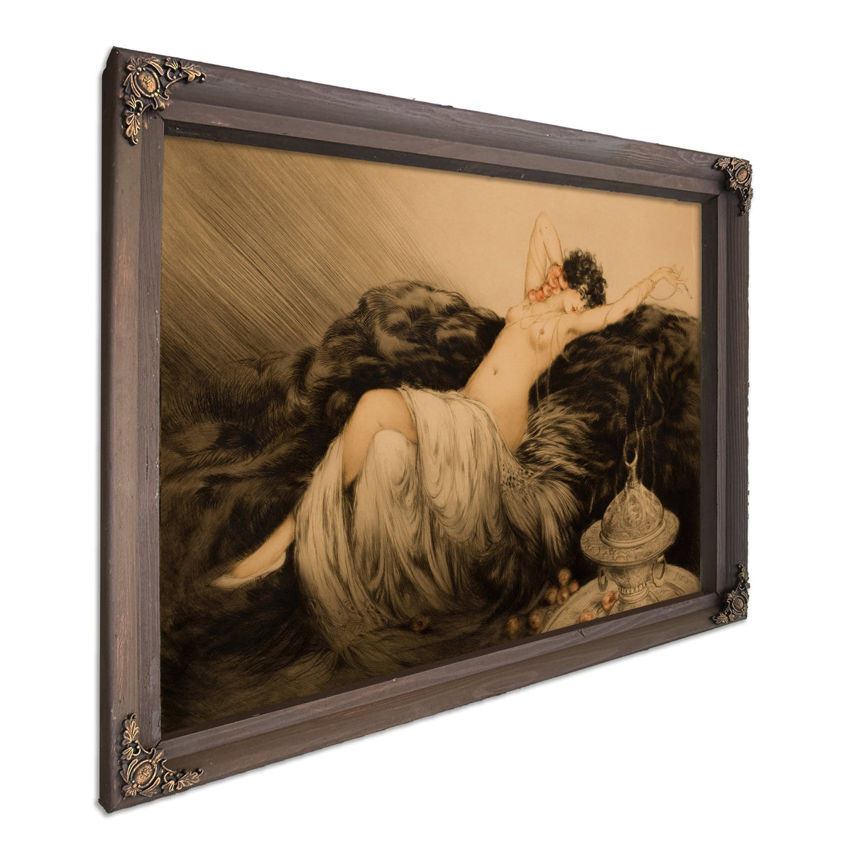 Nude Black Fur By Louis Icart