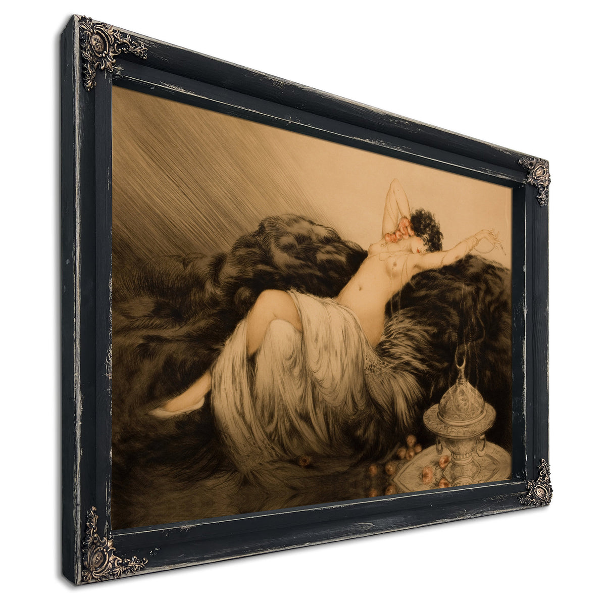 Nude Black Fur By Louis Icart