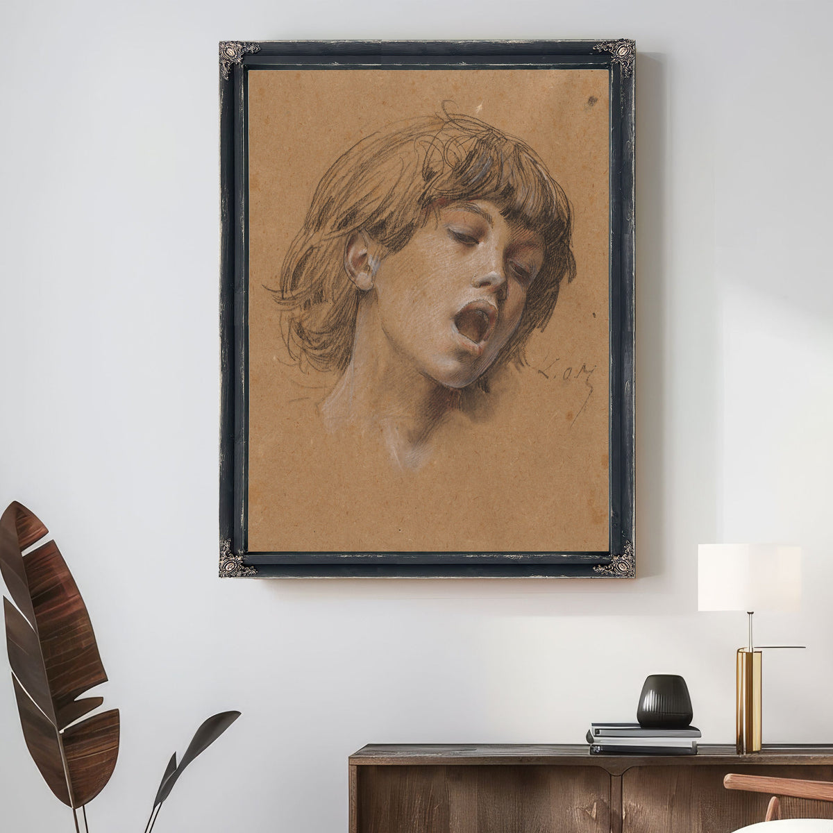 Head a Boy Singing Study Music C 1898 By Luc Olivier Merson