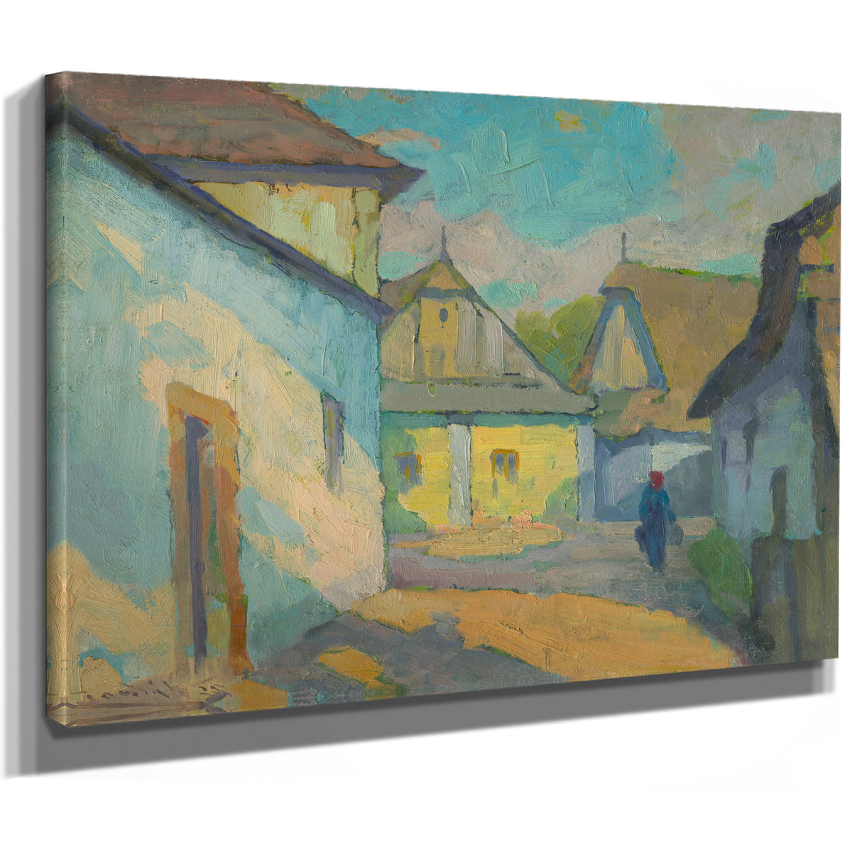 Motif an East Slovak Village By Ludovit Cordak