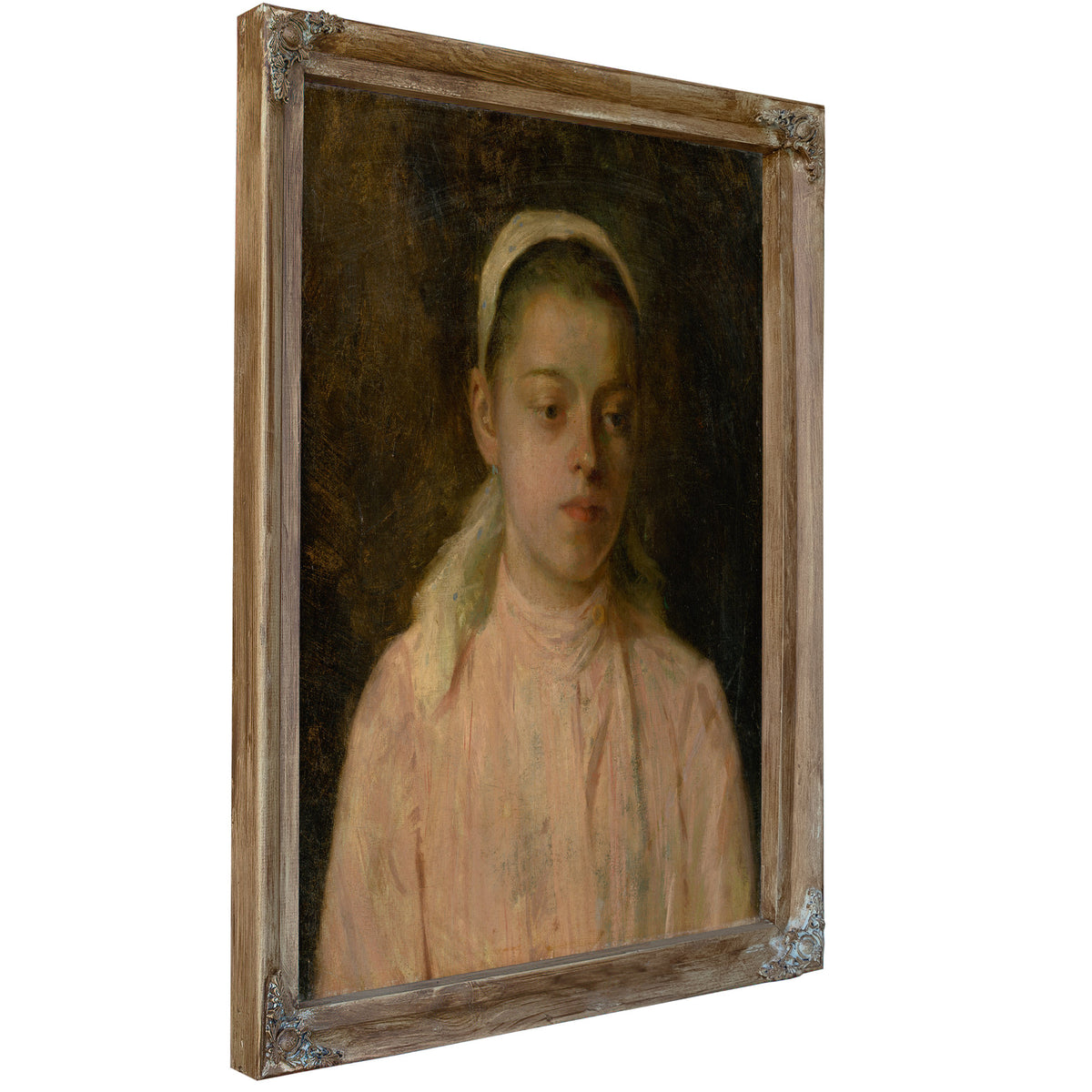 Study a Head Peasant Girl By Ludovit Cordak