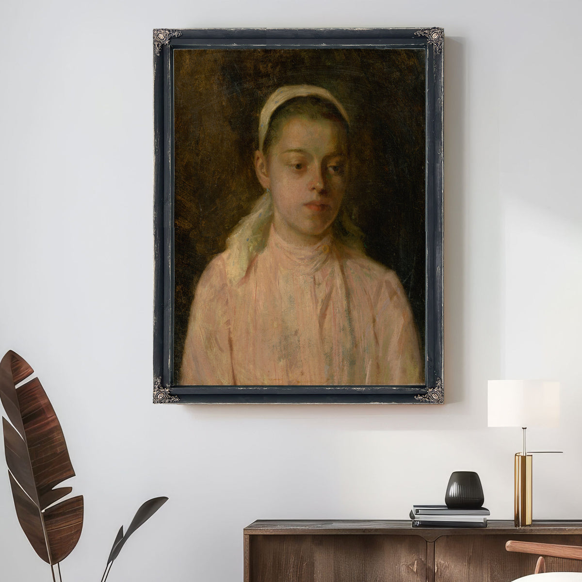 Study a Head Peasant Girl By Ludovit Cordak