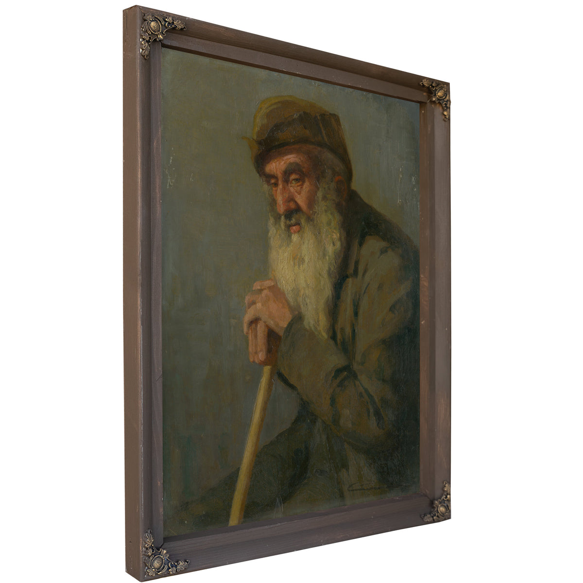 Study a Seated Old Man By Ludovit Cordak