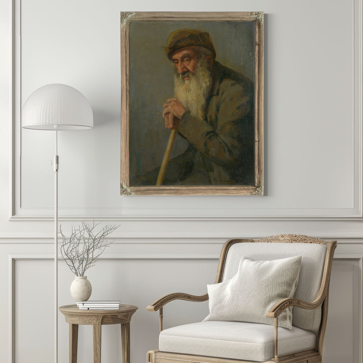 Study a Seated Old Man By Ludovit Cordak