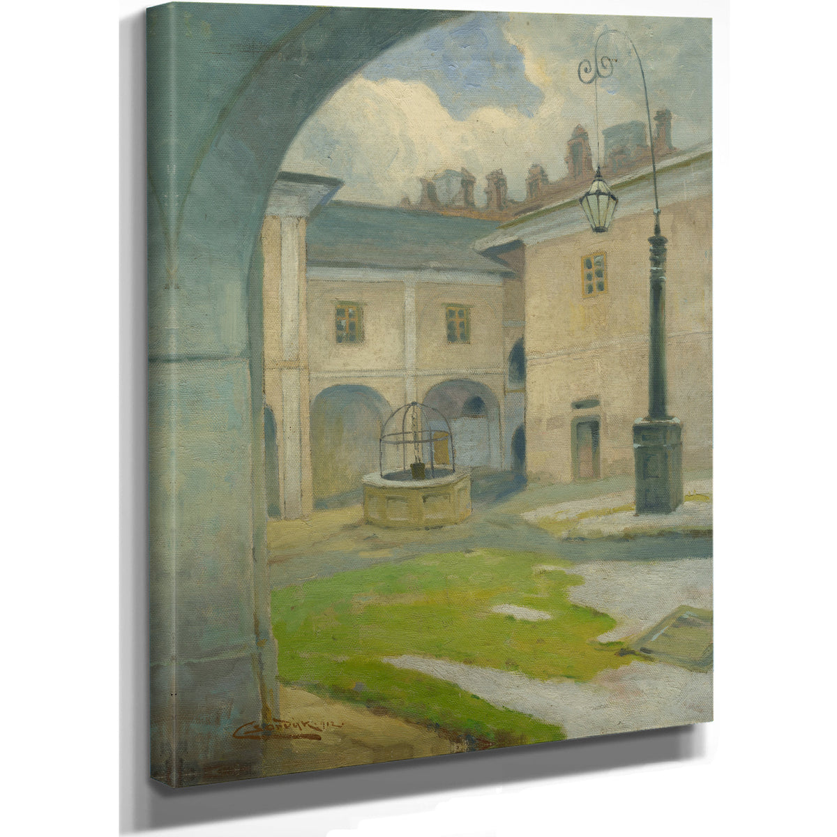The Courtyard the Renaissance Manor By Ludovit Cordak