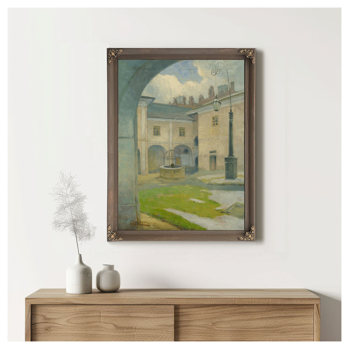 The Courtyard the Renaissance Manor By Ludovit Cordak