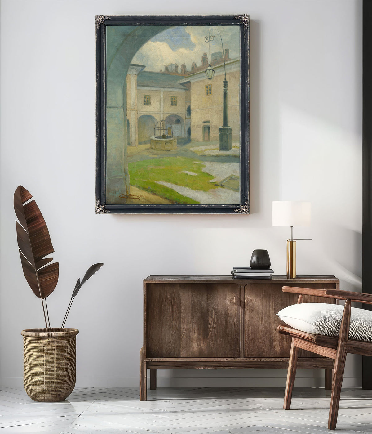 The Courtyard the Renaissance Manor By Ludovit Cordak