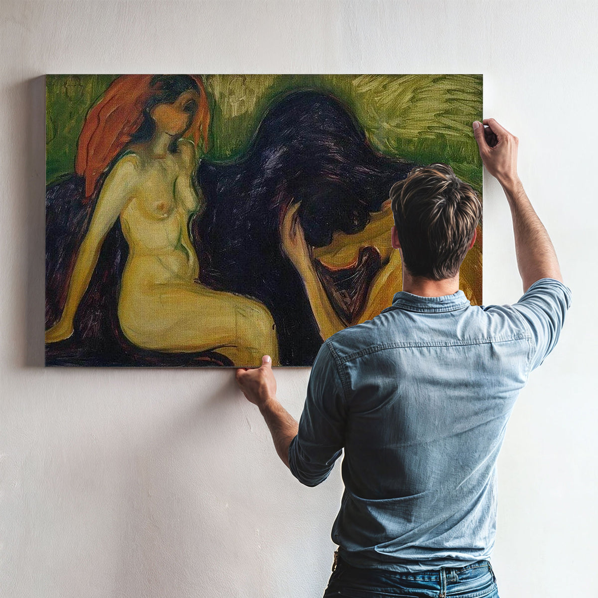 Man And Woman 1898 By Edvard Munch