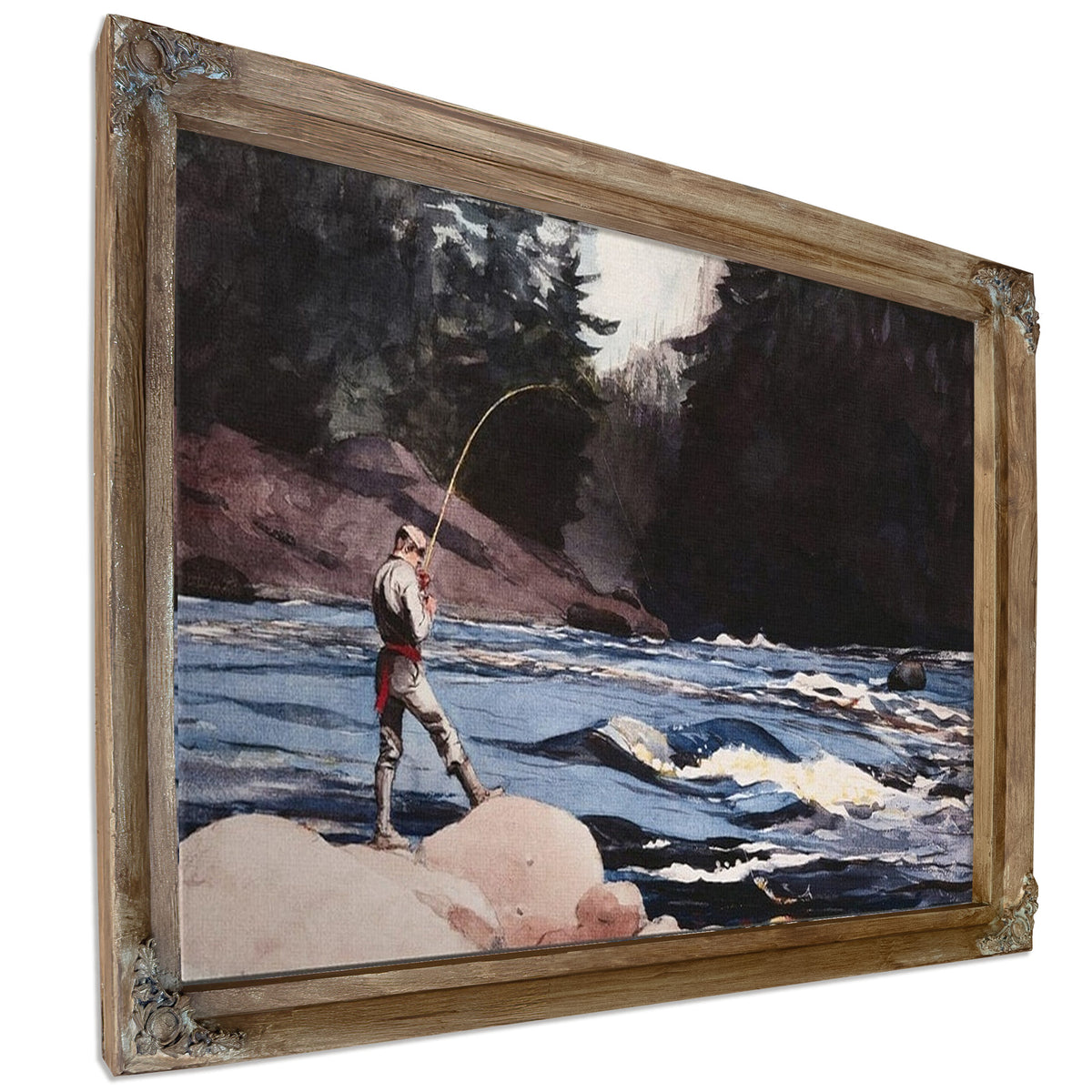 Man Fishing A New England Stream By Winslow Homer