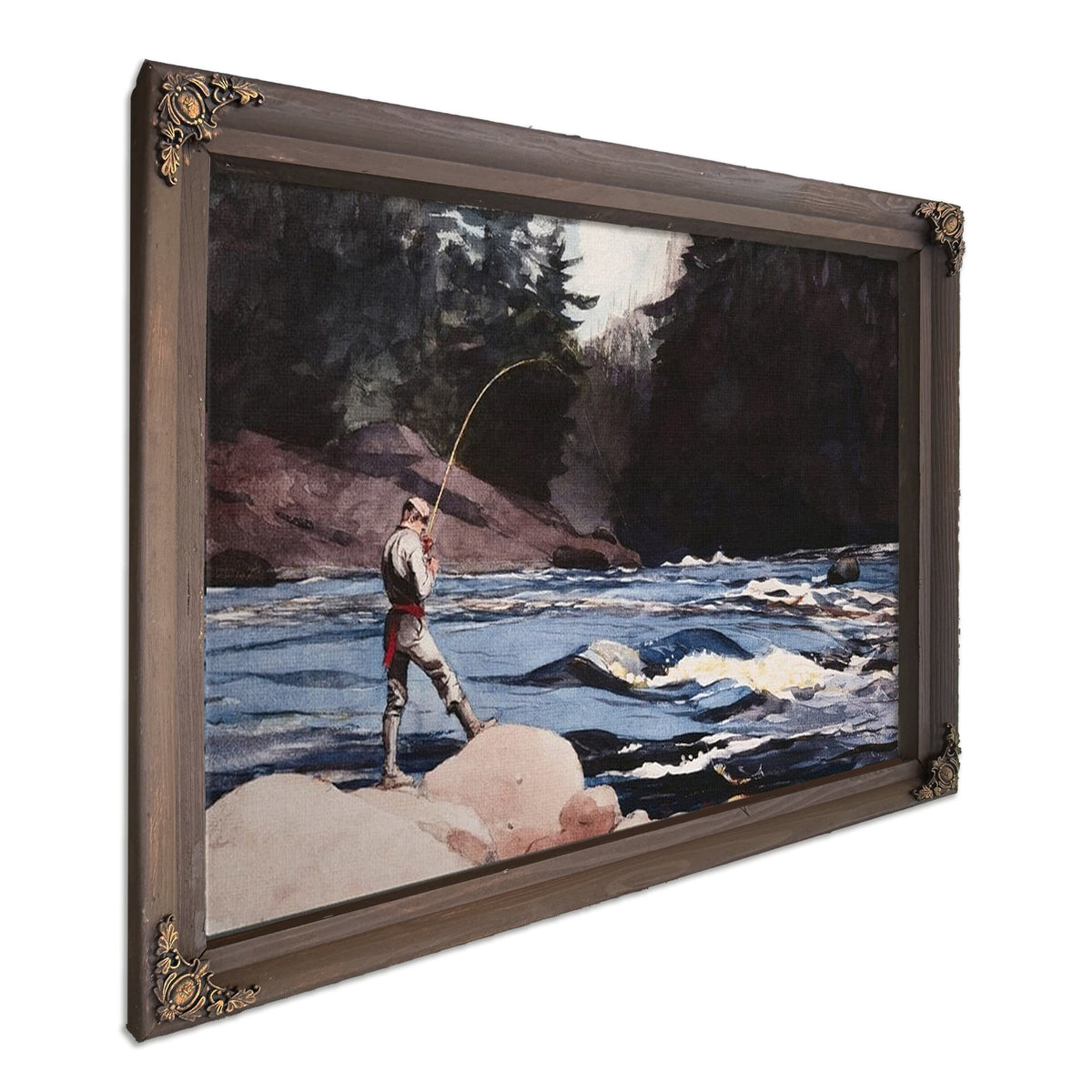 Man Fishing A New England Stream By Winslow Homer