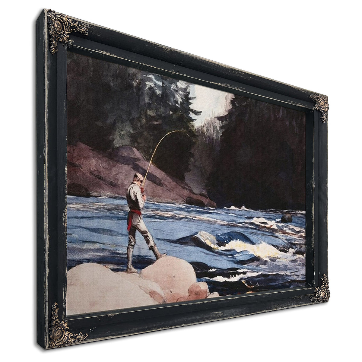 Man Fishing A New England Stream By Winslow Homer