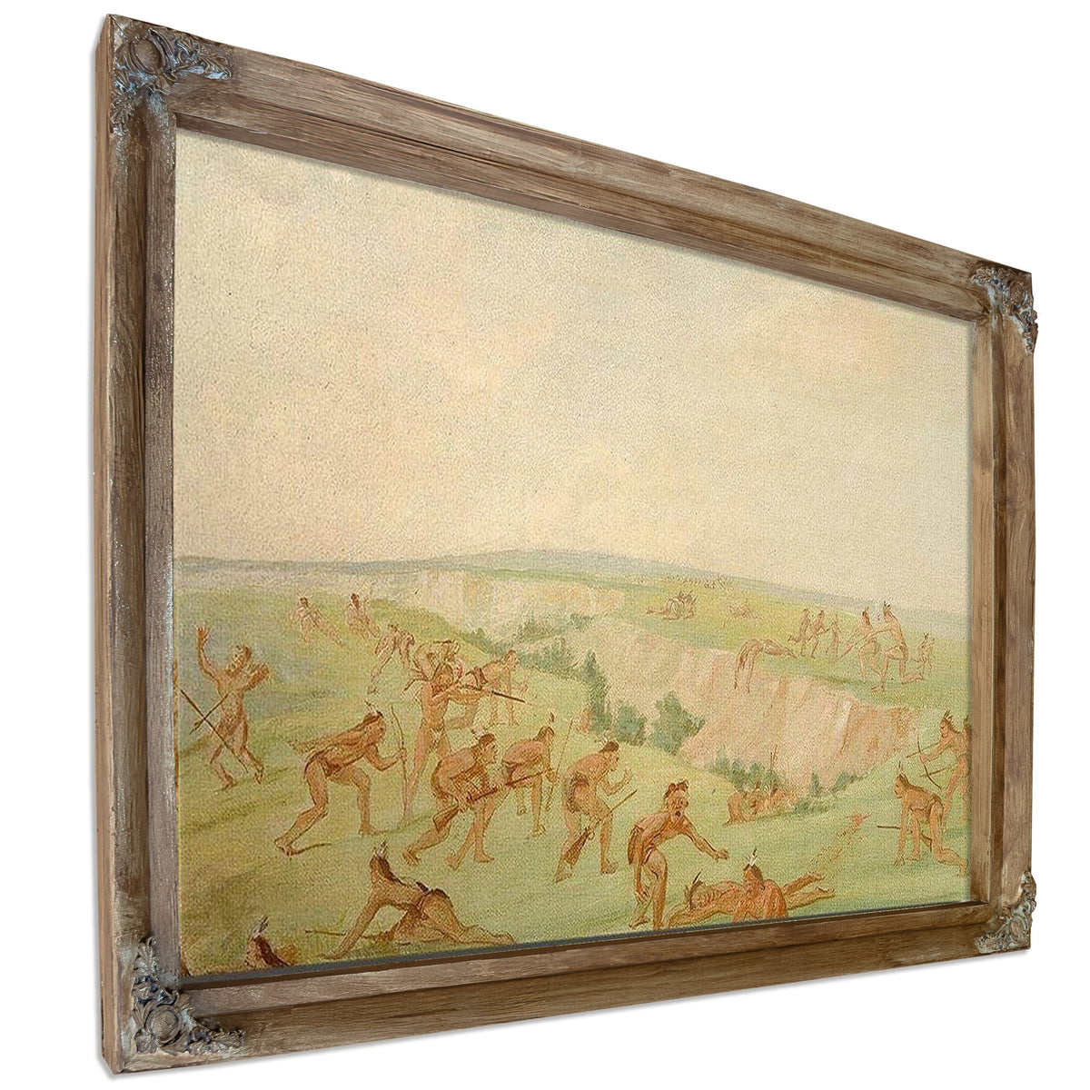 Mandan Attacking A Party Of Arikara By George Catlin