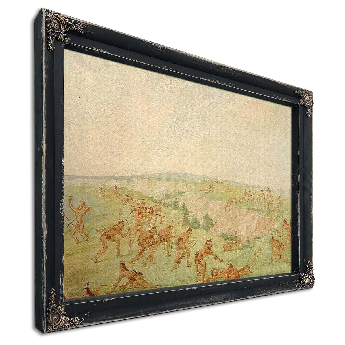 Mandan Attacking A Party Of Arikara By George Catlin