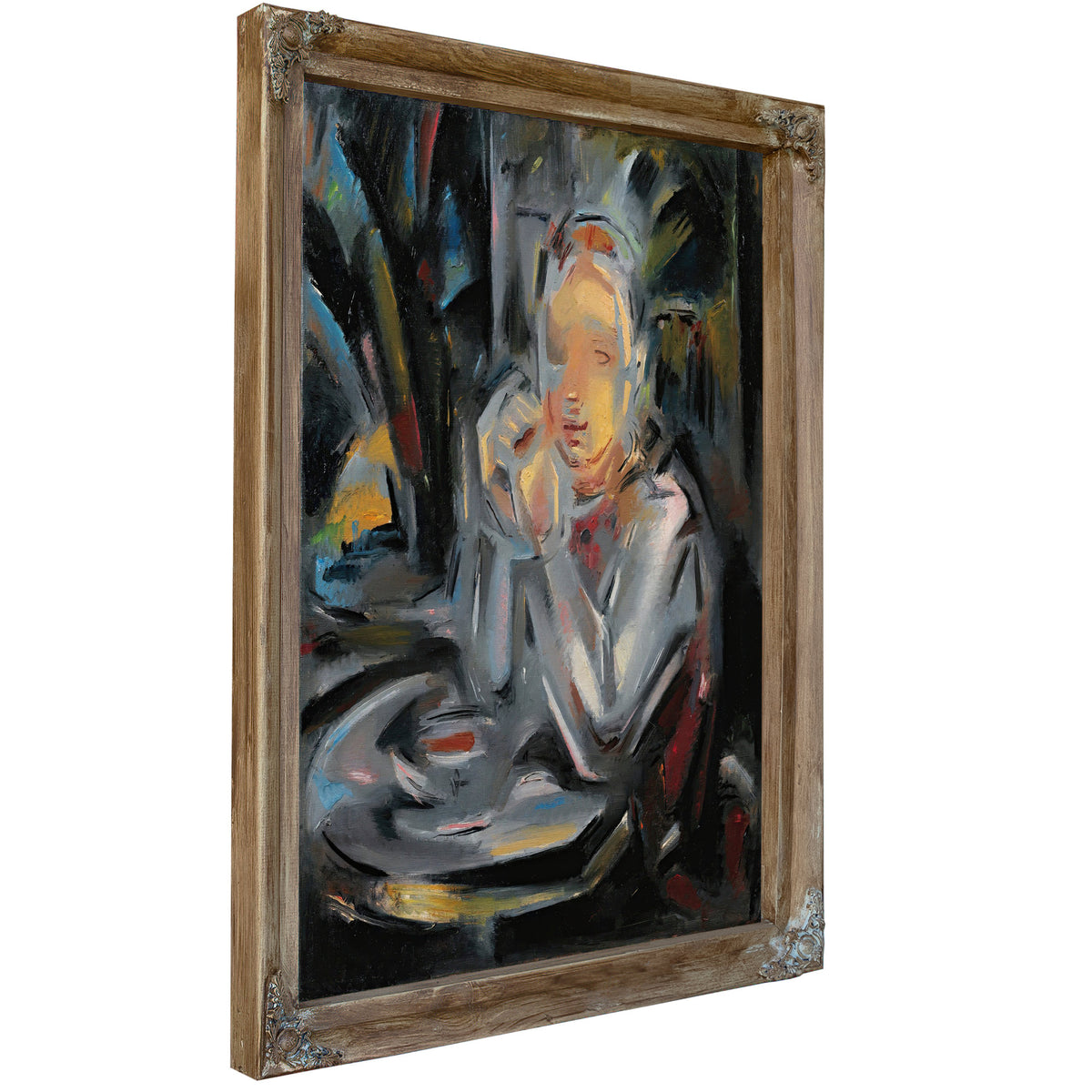 Jeune Assis Table Face Une Tasse By Maria Blanchard