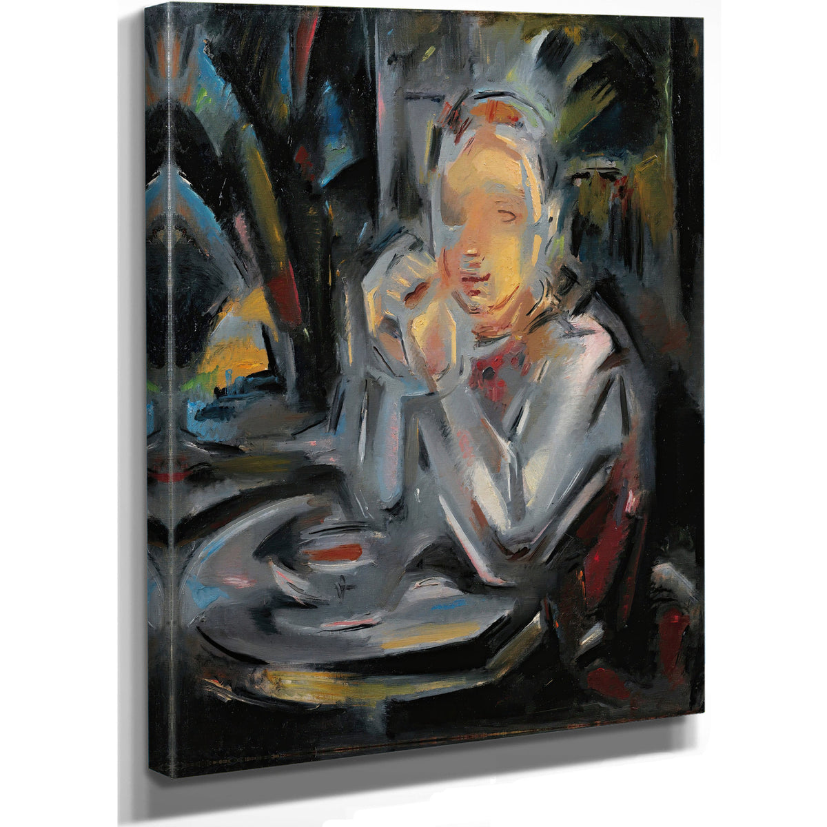 Jeune Assis Table Face Une Tasse By Maria Blanchard