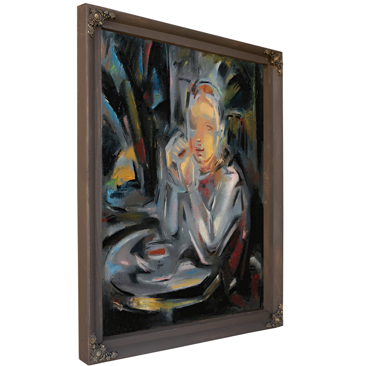 Jeune Assis Table Face Une Tasse By Maria Blanchard
