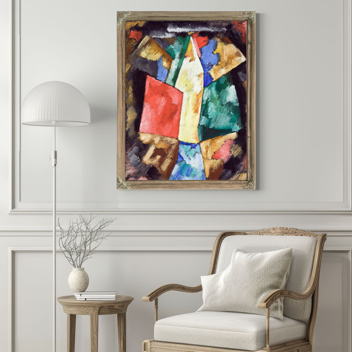 Abstraction Blue Yellow Green Circa By Marsden Hartley