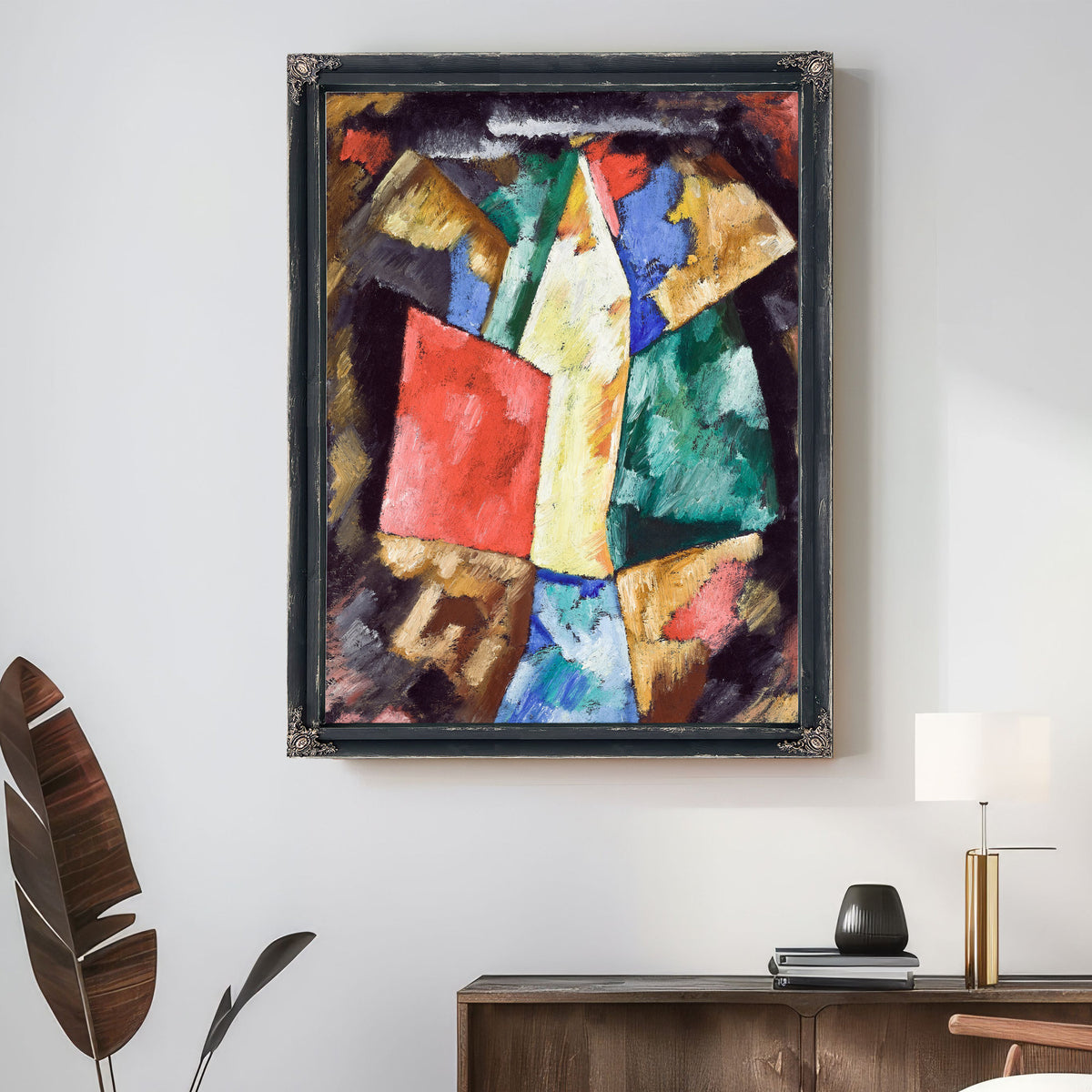Abstraction Blue Yellow Green Circa By Marsden Hartley