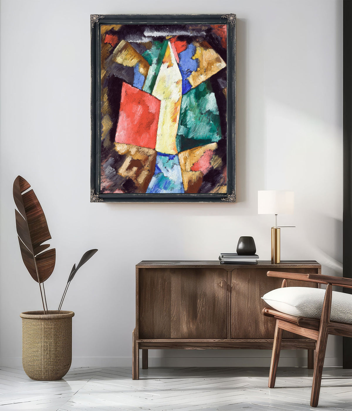 Abstraction Blue Yellow Green Circa By Marsden Hartley