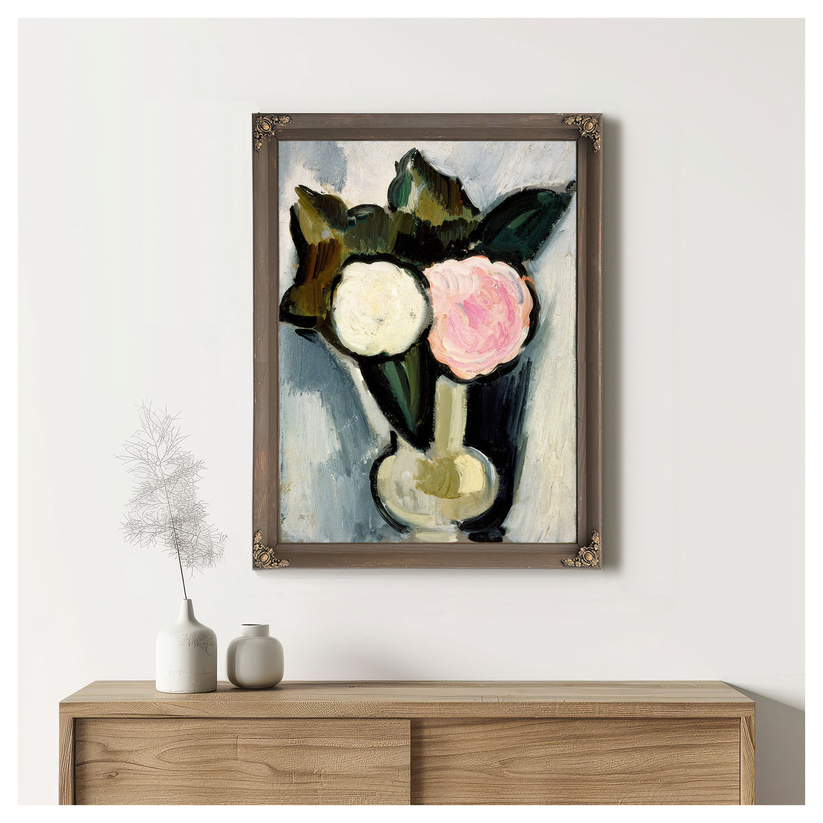 Pink White Flowers a Vase Circa 1929 By Marsden Hartley