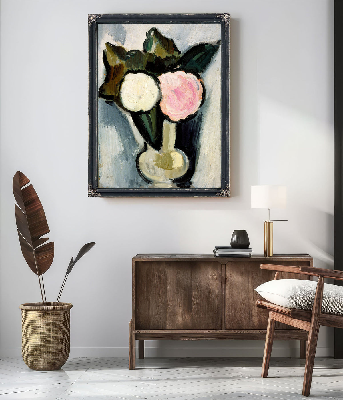 Pink White Flowers a Vase Circa 1929 By Marsden Hartley