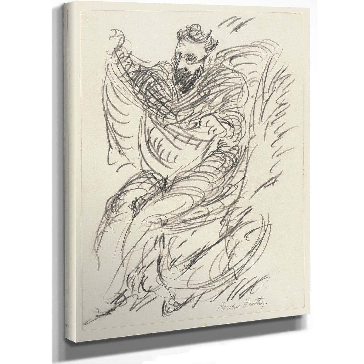 Study a Seated Man Beard Spectacles By Marsden Hartley