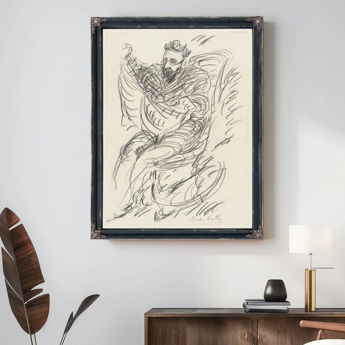 Study a Seated Man Beard Spectacles By Marsden Hartley