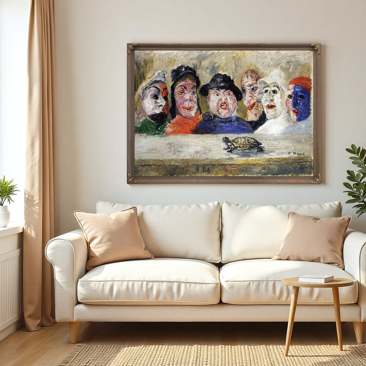 Masks Watching A Turtle By James Ensor