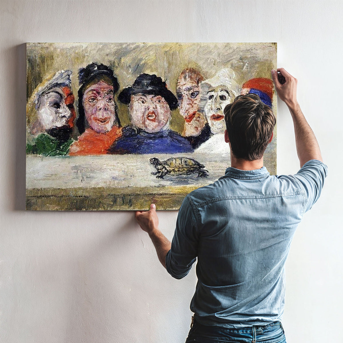 Masks Watching A Turtle By James Ensor