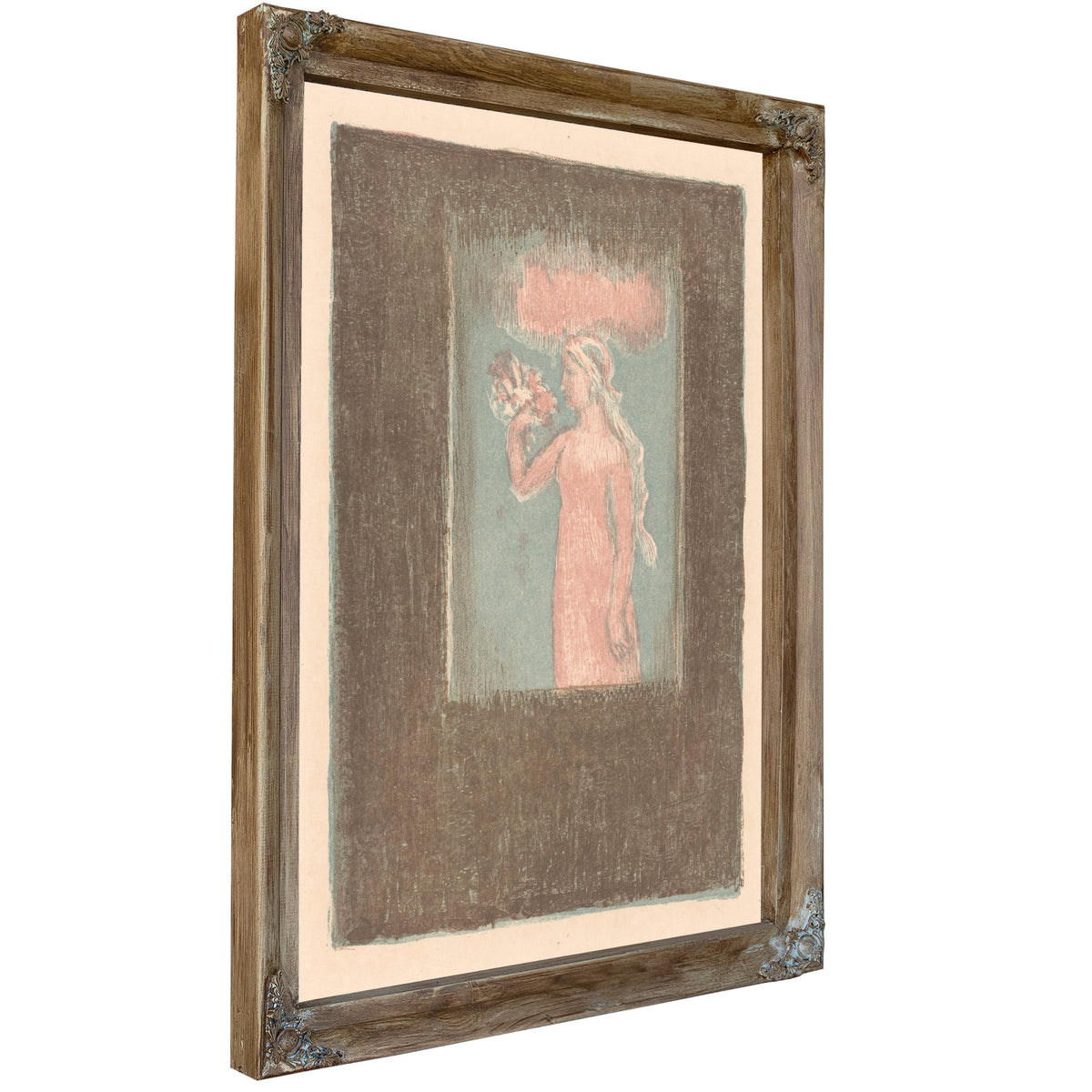 Jong Meisje Met Bloemen Voor Een By Maurice Denis