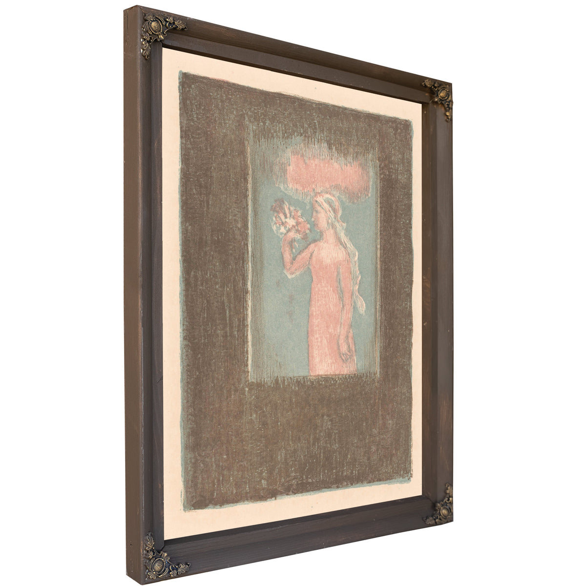 Jong Meisje Met Bloemen Voor Een By Maurice Denis