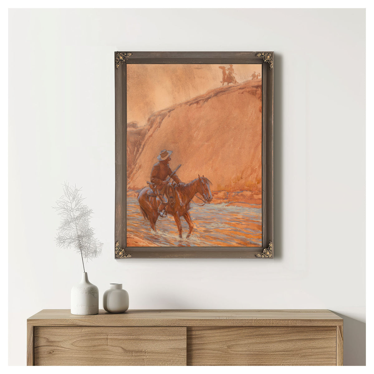 The Fugitives Horse Plunged Into Deep By Maynard Dixon