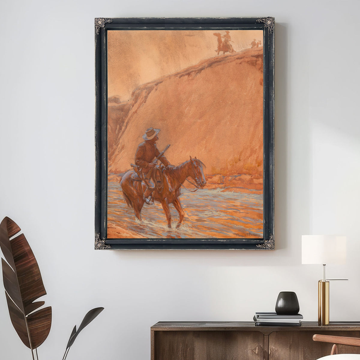 The Fugitives Horse Plunged Into Deep By Maynard Dixon