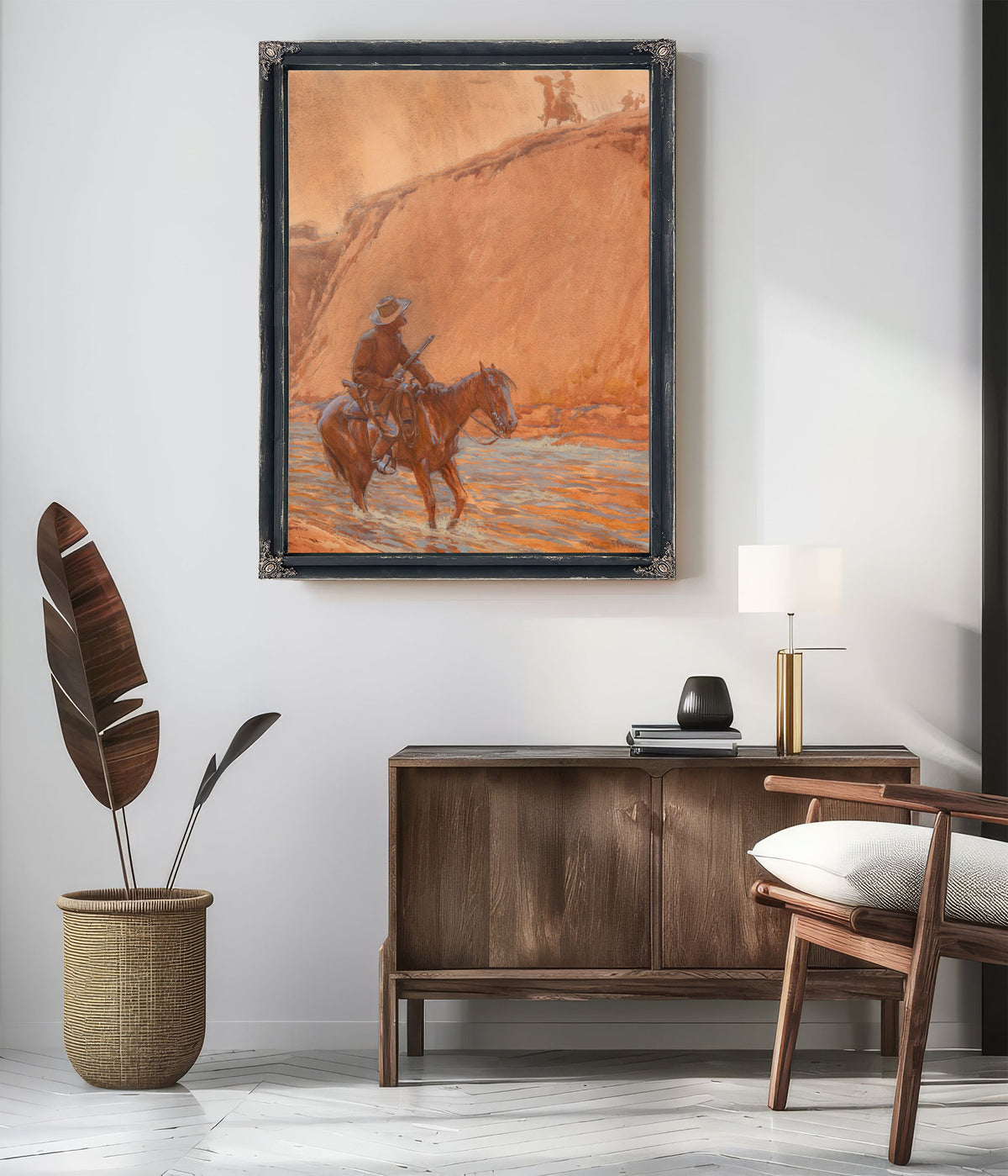 The Fugitives Horse Plunged Into Deep By Maynard Dixon